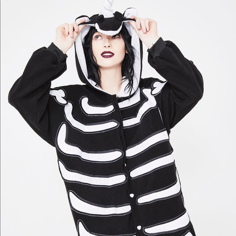 Unicorn skeleton onesie pajama